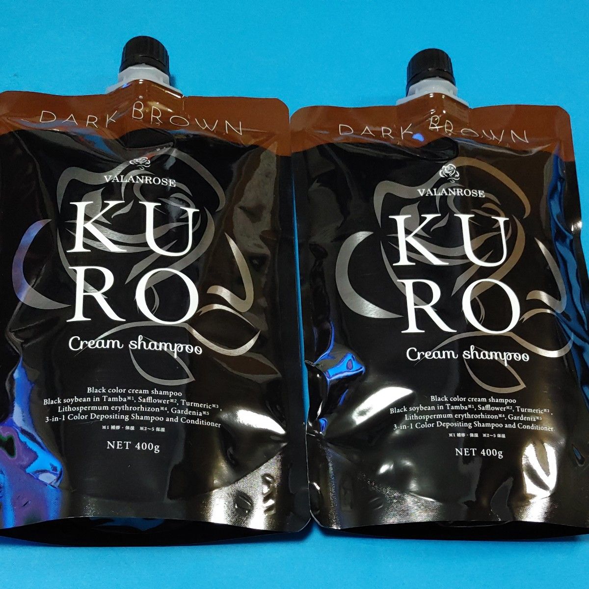 B.VALANCE バランローズ KUROクリームシャンプー 400g 白髪染め ダークブラウン 2点