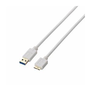 (まとめ)エレコム USB3.0ケーブル(A-microB) USB3-AMB15WH【×3セット】
