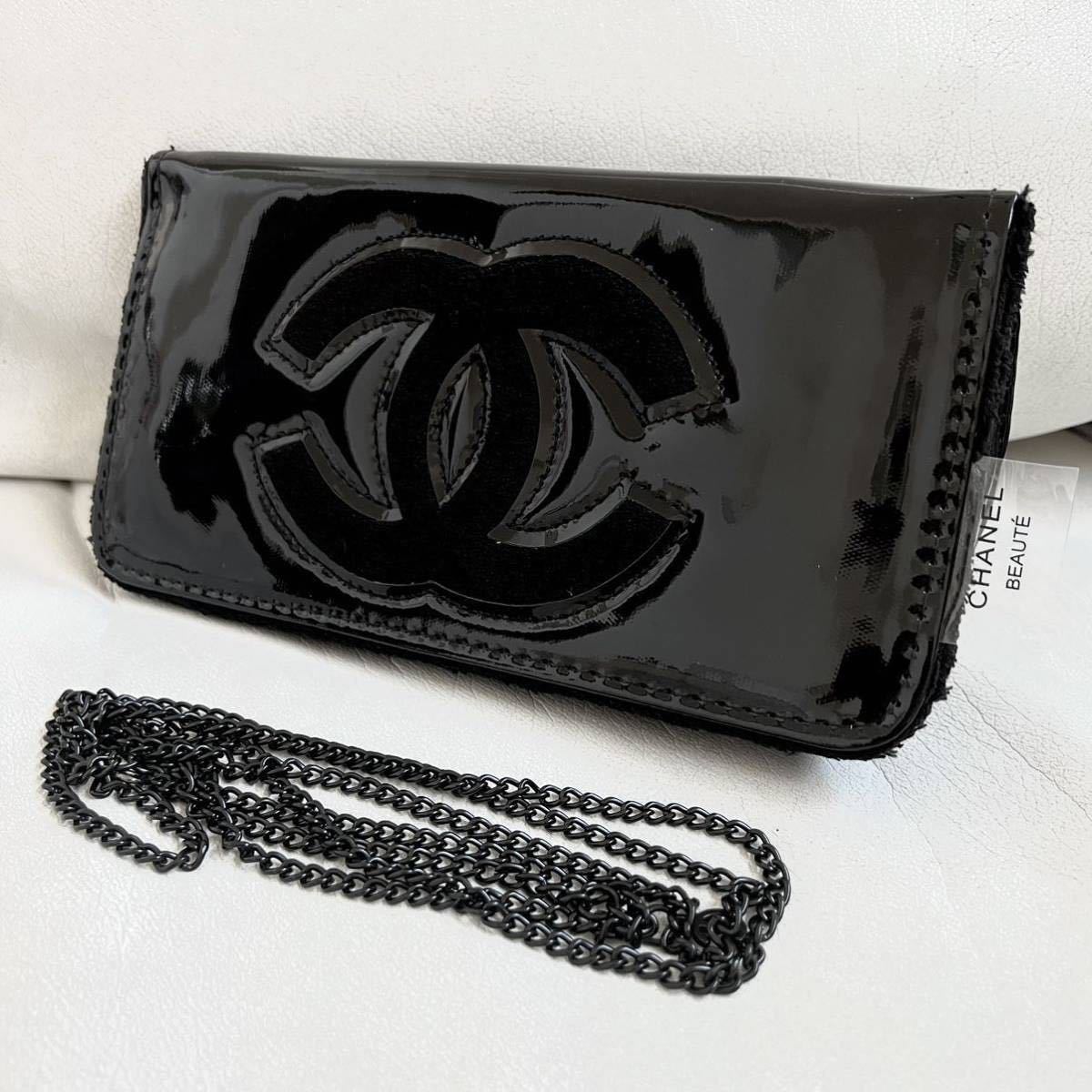 新品 シャネル CHANEL ノベルティ チェーン クラッチ ブラック