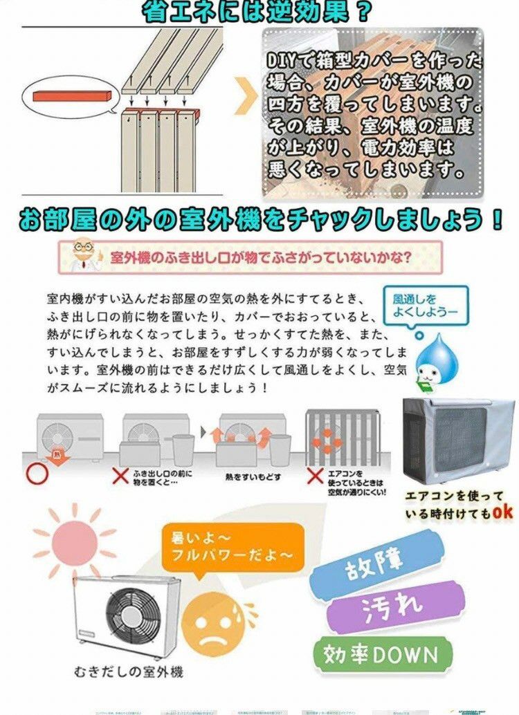 遮熱 省エネ エアコン 室外機 カバー エアコンカバー 室外機用