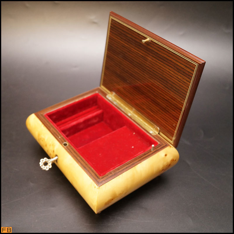 1316-リュージュ◆オルゴール Edelweiss 鍵付 小物入れ 宝石箱 ジュエリーボックス REAUGEの画像8