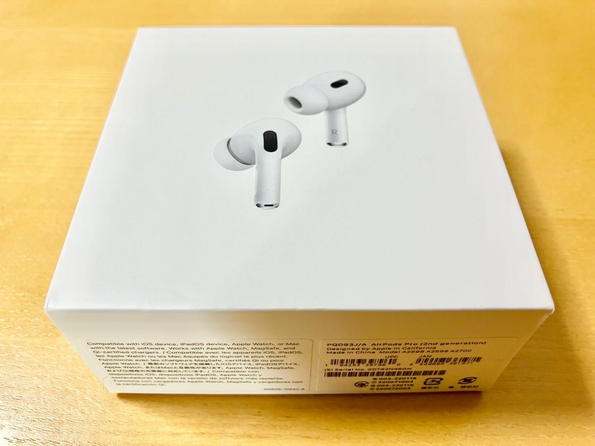 AirPods Pro エアポッズ　第2世代　Apple 空箱　説明書付き　イヤーチップ未使用品XS,S付き