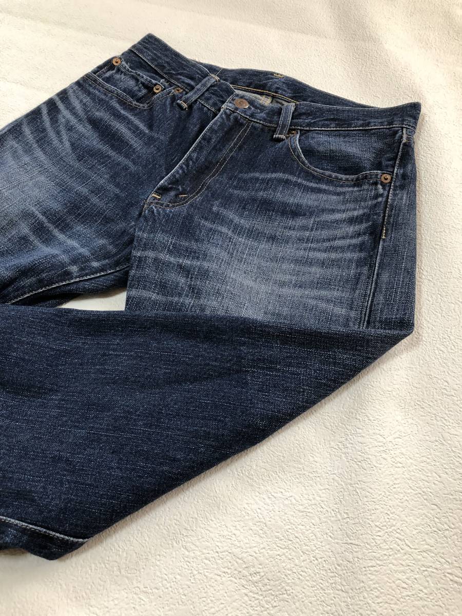 即決 LeVI'S リーバイス505 美ヒゲジーンズ デニムパンツ 30インチ ウエスト74cm 濃紺 メンズ ネイビー インディゴ_画像1