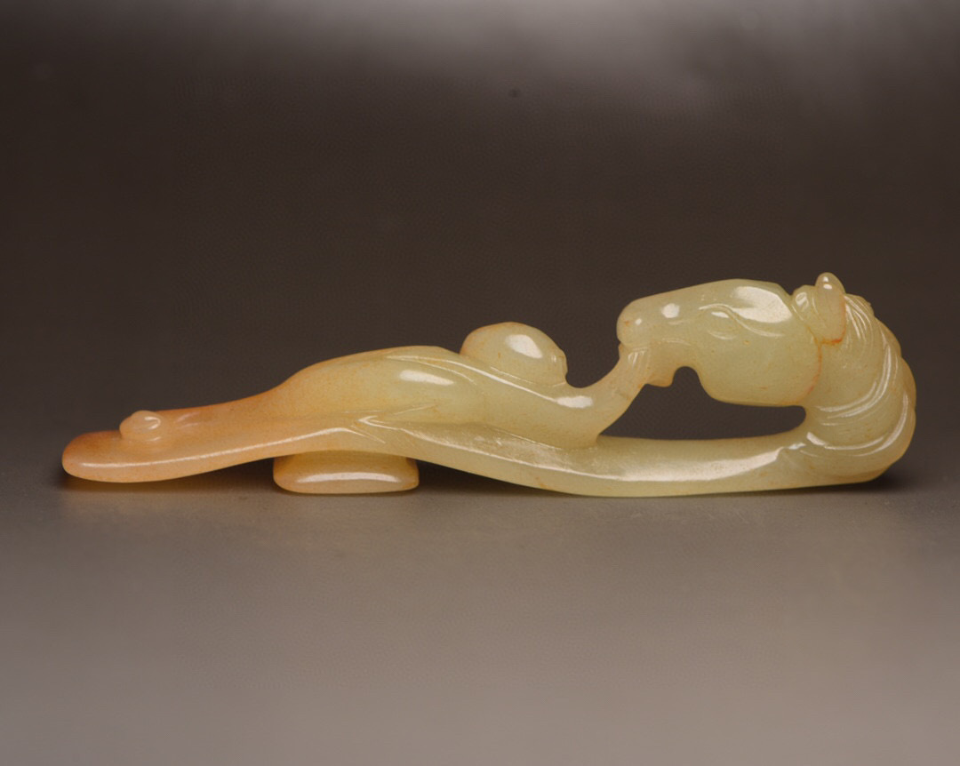 蔵友館蔵品・和田玉製・細密彫・馬上封侯】・希少珍品・置物・賞物