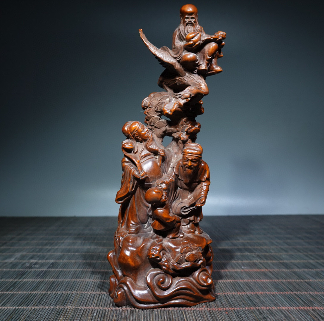 蔵友館蔵品・黄楊木製・細密彫・獅子】・希少珍品・置物・賞物・中国