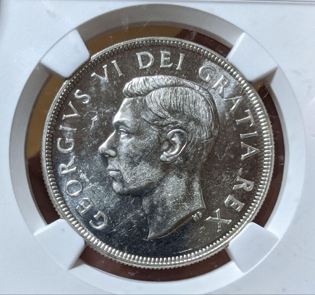 1951年 カナダ 1ドル銀貨 NGC PL62 プルーフライク 未使用 古銭 アンティークコイン イギリス 英国 ジョージ6世 アメリカ アンティーク_画像1