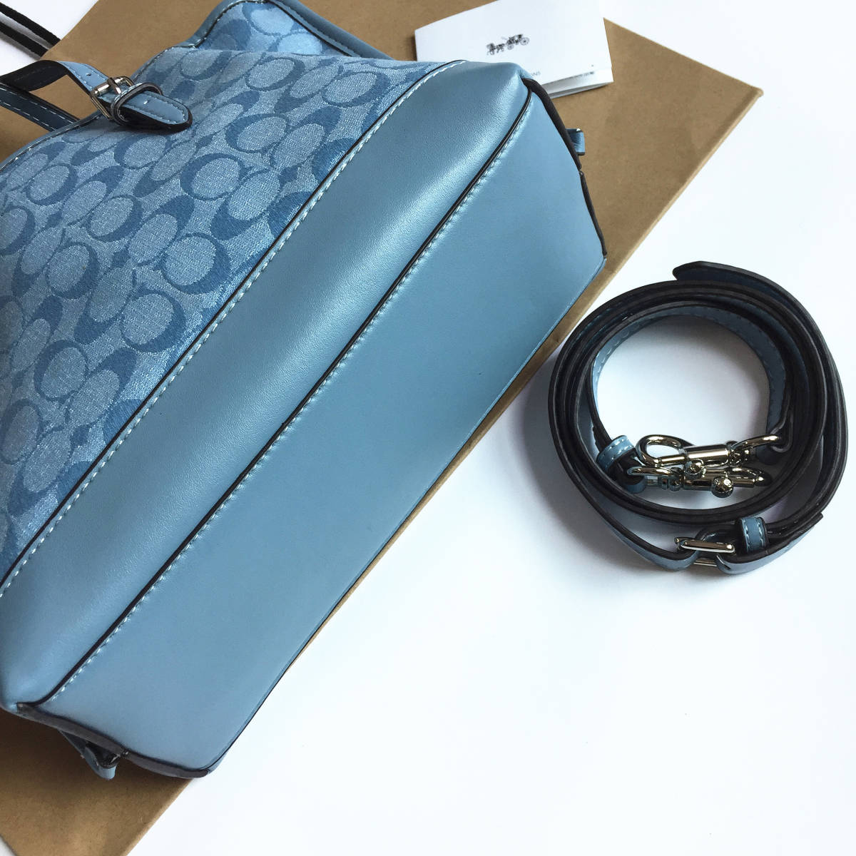 ☆新品☆コーチ/COACH バッグ CH228 デニム系ブルートートバッグ ショルダーバッグ ハンドバッグ クロスボディーレディース アウトレット品_画像4