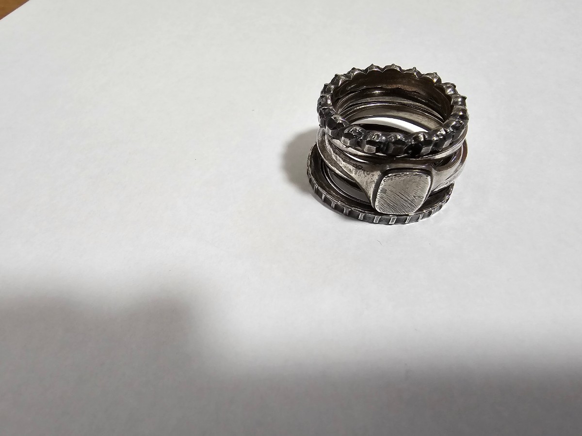 WERKSTATT MUNCHEN Work studded myumhen6-RING COMBINATION ETERNITY 6 ream silver ring silver 