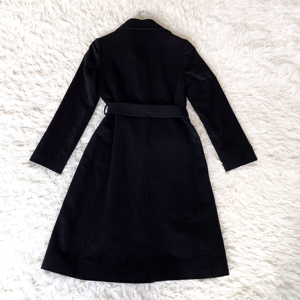 INED イネド カシミヤ100% ロングコート トレンチコート シルバー