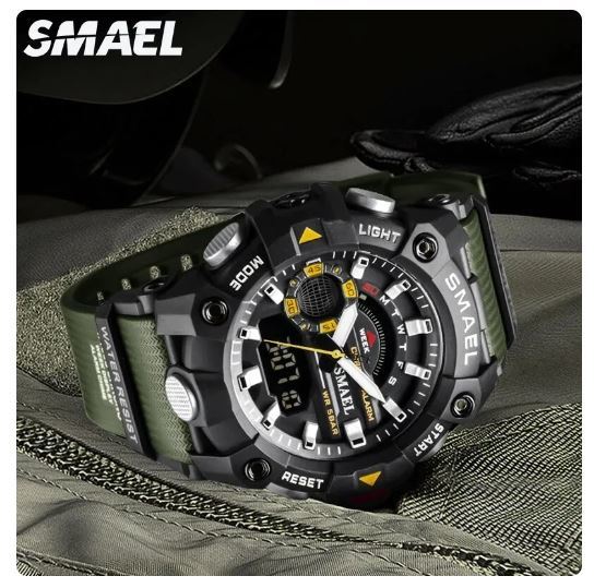 8040 ArmyGreen　SMAEL スマイル 腕時計 メンズウォッチ 防水スポーツ アナログ デジタル クオーツ_画像2
