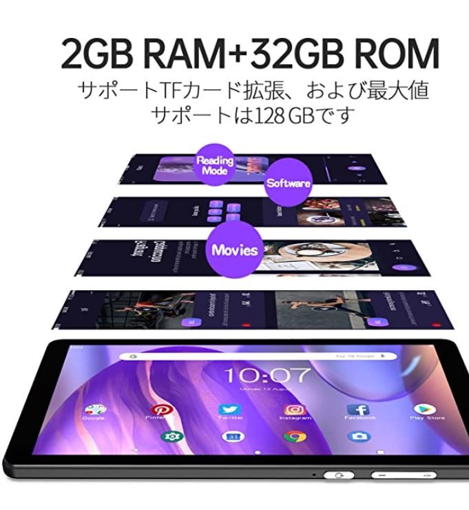 送料無料　ケース付き タブレット　7インチ Android11　PRITOM p7 plus HDディスプレイ 32GB ROM 2GBRAM　1.6GHz　4コアCPU　Wi-Fiモデル_画像6