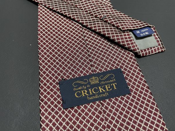 【超美品】CRICKET　クリケット　チェック柄　ネクタイ　3本以上送料無料　ワインレッド_画像2