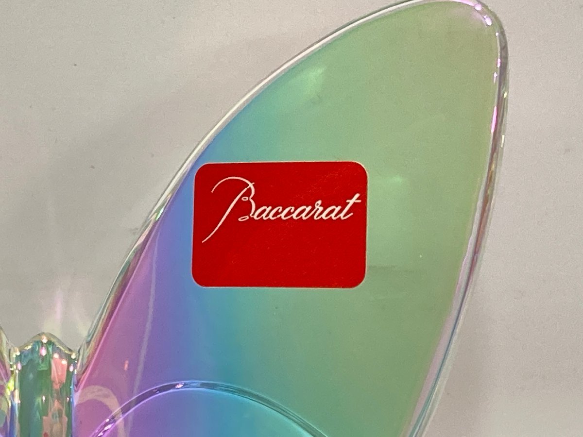 【7k1025108】Baccarat バカラ ラッキーバタフライ インテリア 置物 クリスタルガラス 蝶々 ちょうちょう イリゼクリア 箱付き_画像3