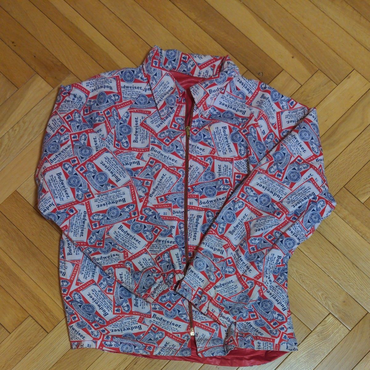 激レア 珍品 70s ビンテージ バドワイザー総柄 スイングトップ 激レア 珍品 70s ビンテージ バドワイザー総柄 スイングトップ