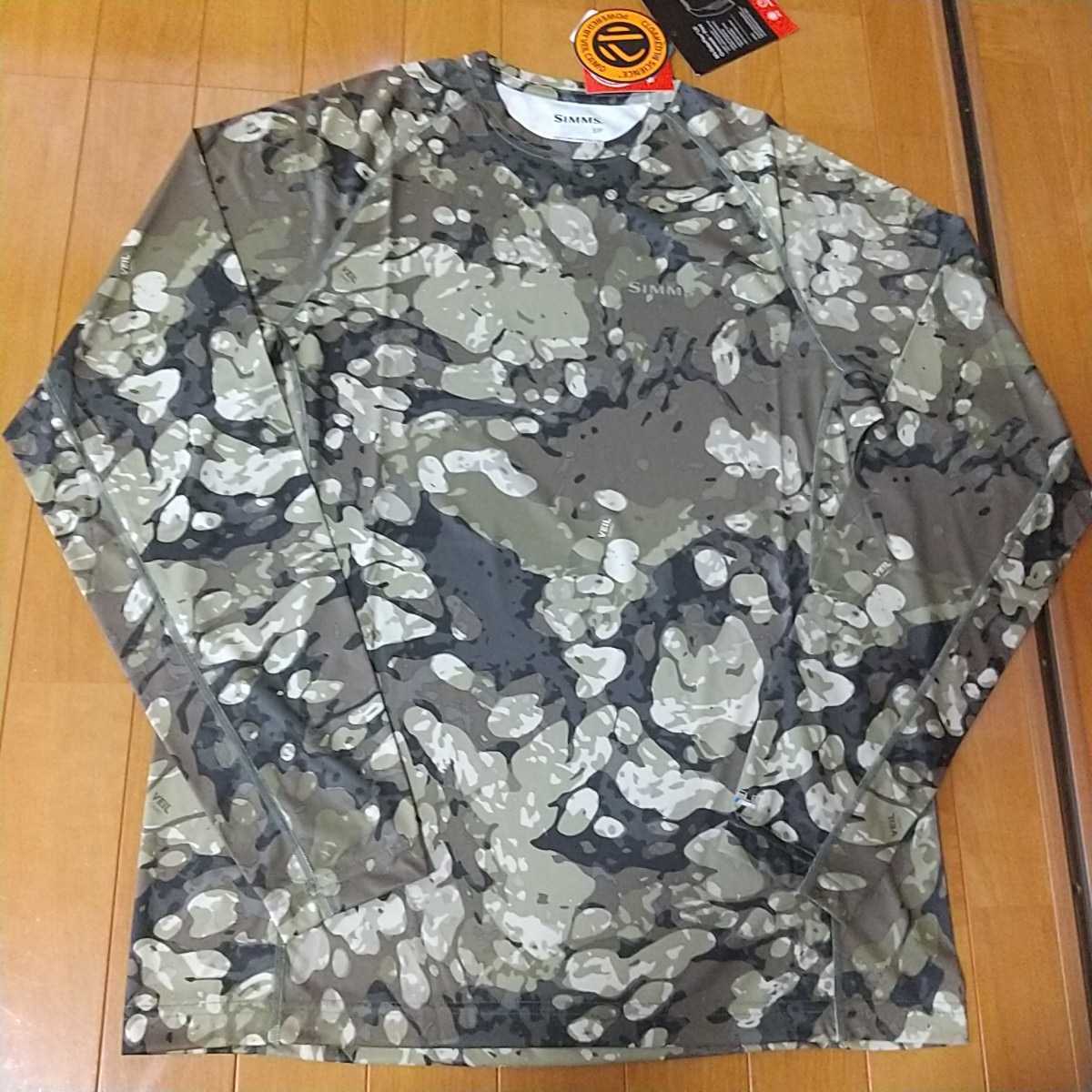 SIMMS シムス　SolarFlex LS Crewneck Print Riparian Camo US:M JP:L ソーラーフレックス　クルーネック　プリント　シャツ_画像2