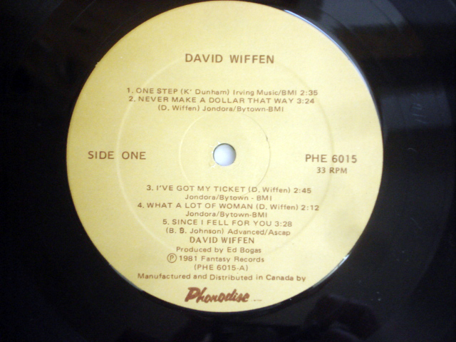 ○DAVID WIFFEN／ same 1st カナダ オリジナル盤_画像5