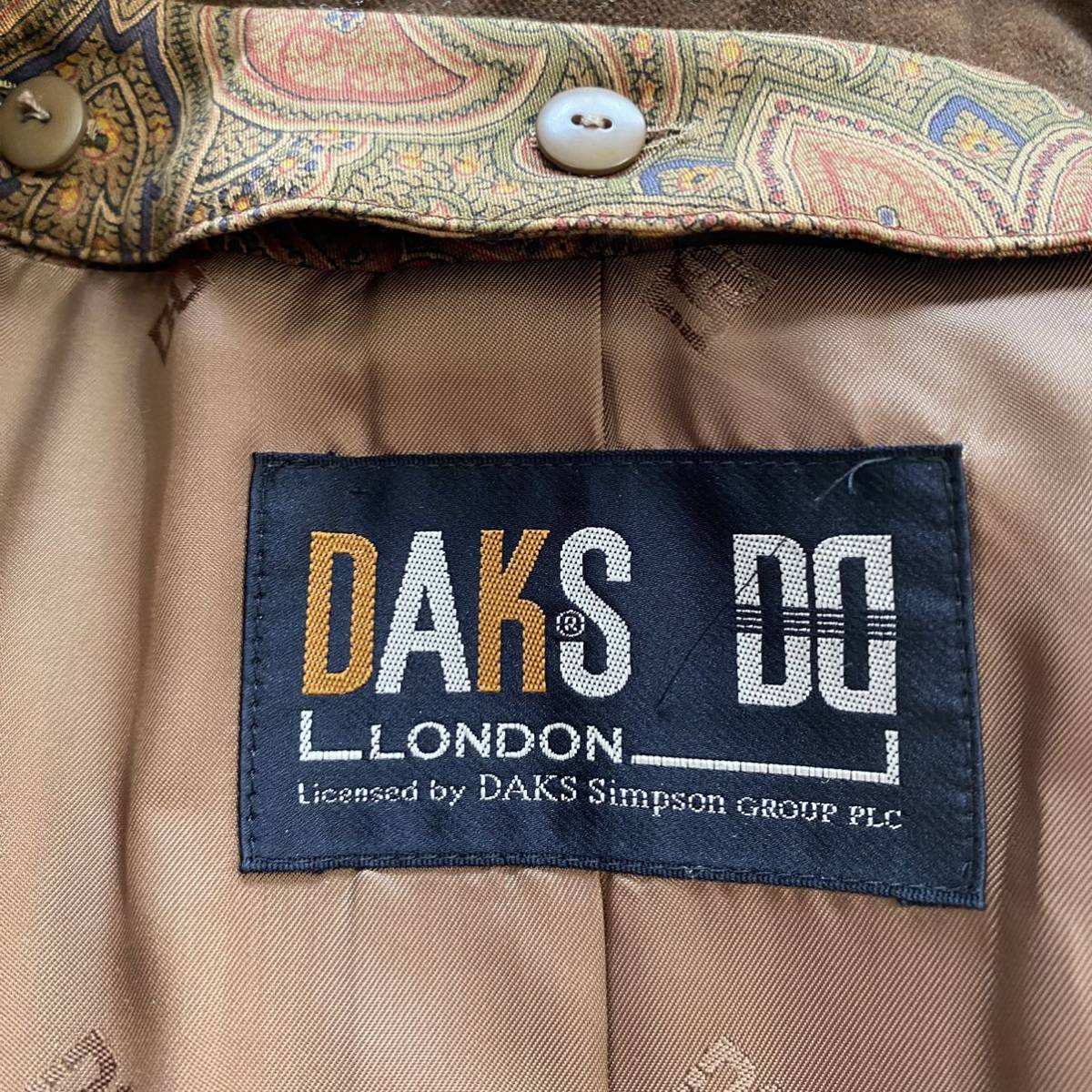 ダックス DAKS ペイズリー 茶 ベロア コート スプリングコート サイズ9