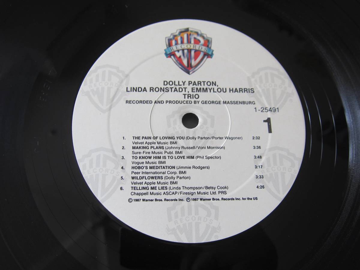 □ DOLLY PARTON,LINDA RONSTADT,EMMYLOU HARRIS TRIO レアアナログ米盤オリジナル美盤！TML刻印_画像4