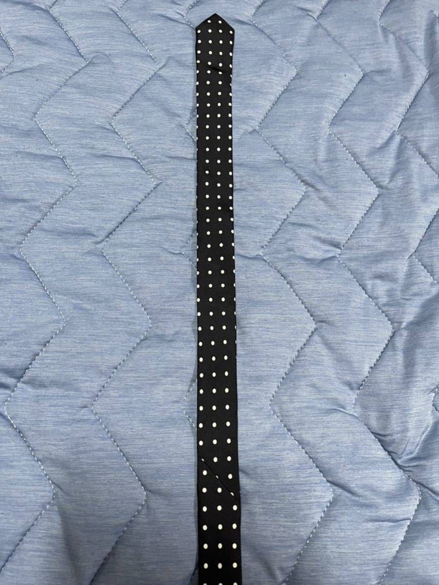 【美品】【送料最安360円】 NUMBER NINE ナンバーナイン SILK DOT NECKTIE ネクタイ ドット柄 シルク BLACK ブラック 黒色 即決早い者勝ち_画像2