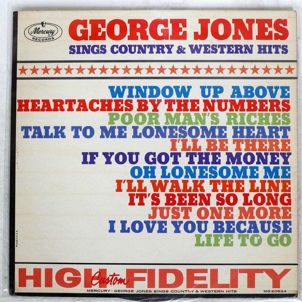 米 GEORGE JONES/SINGS COUNTRY & WESTERN HITS/MERCURY MG20624 LP_画像1