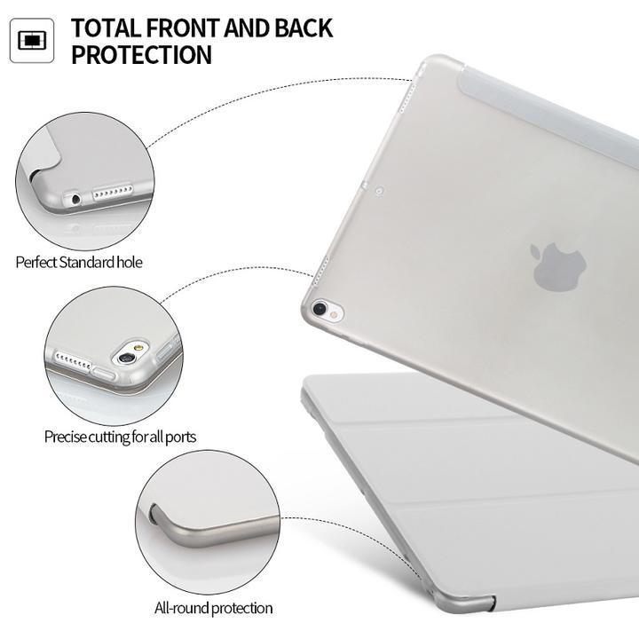 iPad Air 2用 三つ折り TPU+PU連体 ソフト スマート カバー ケース 自動休眠 グリーン_画像5