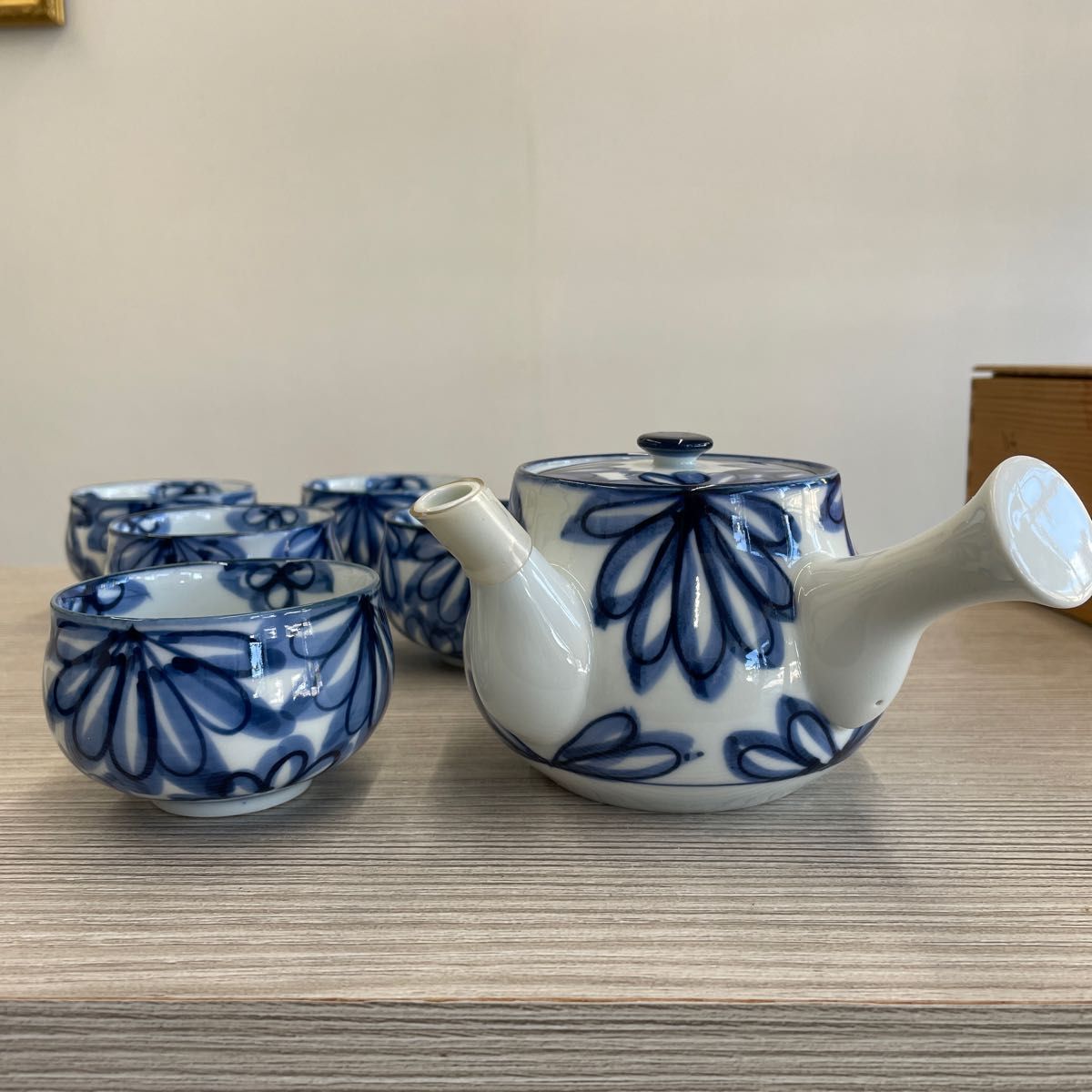 茶器揃 有田焼 染付手書 菊絵 庄山作 急須 湯呑｜Yahoo!フリマ