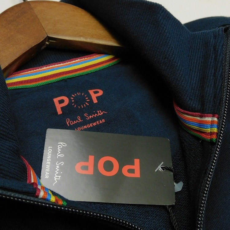 新品 ポールスミス Paul Smith POP ジップアップジャケット M ブルー アーティストストライプ タイガー(虎)刺繍 メンズ 1円～ Q1 【B2584】_画像10