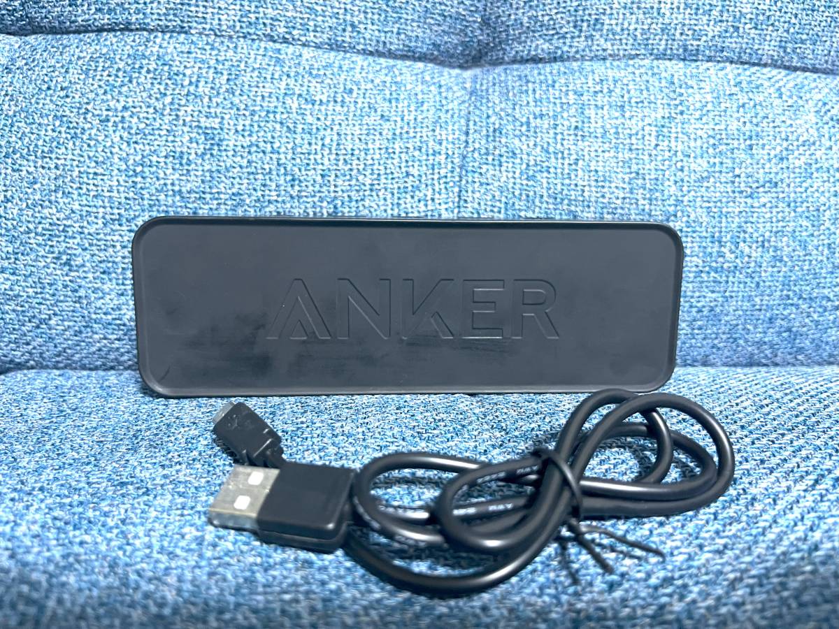 【送料無料】※値下げしました 中古 Anker SoundCore ポータブル Bluetooth5.0 スピーカー ブラック 充電ケーブル付き_画像5