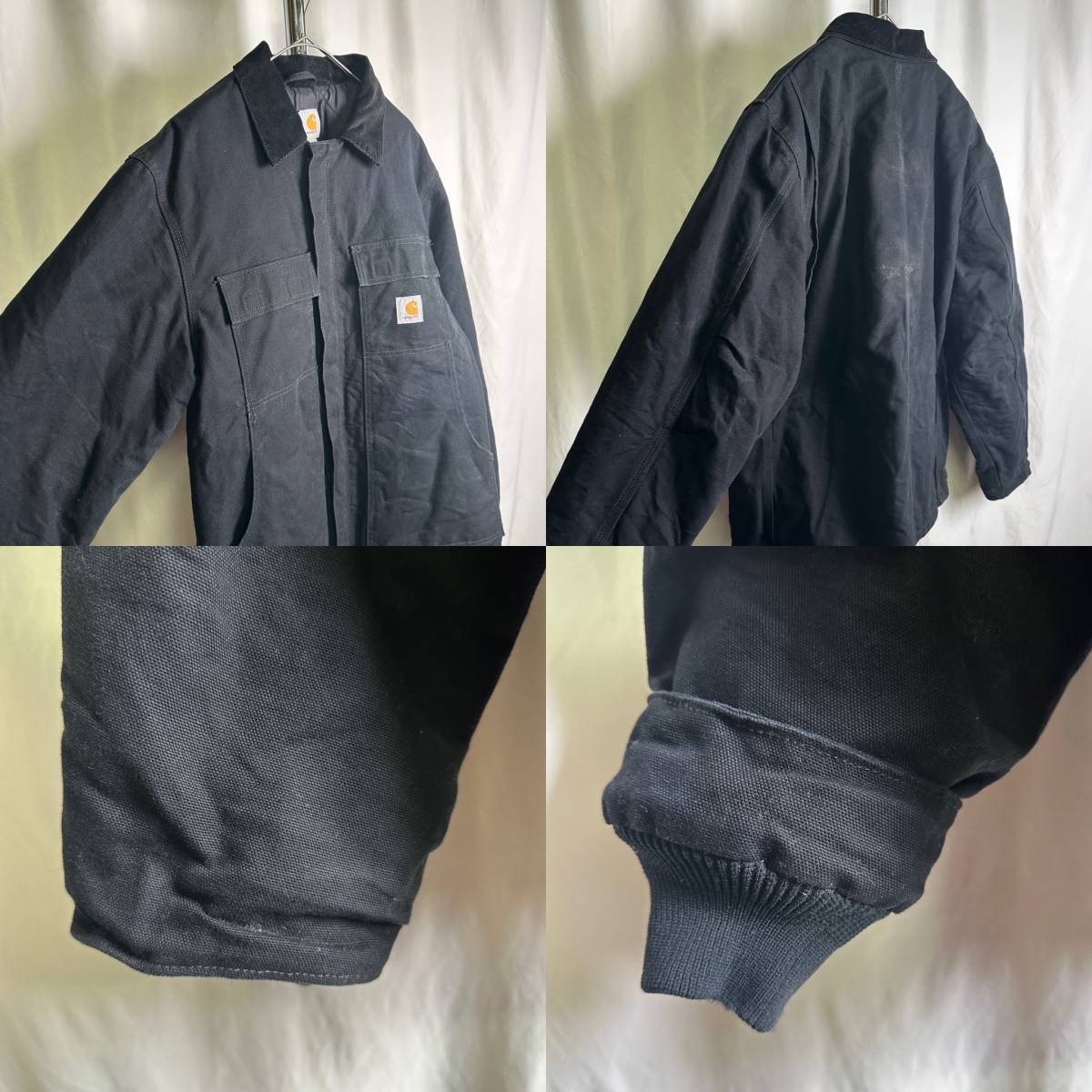 90s carhartt トラディショナルコート L ブラック 黒 ワーク ダック ジャケット メキシコ製 カーハート 80s 00s 古着 オールド ビンテージ_画像5