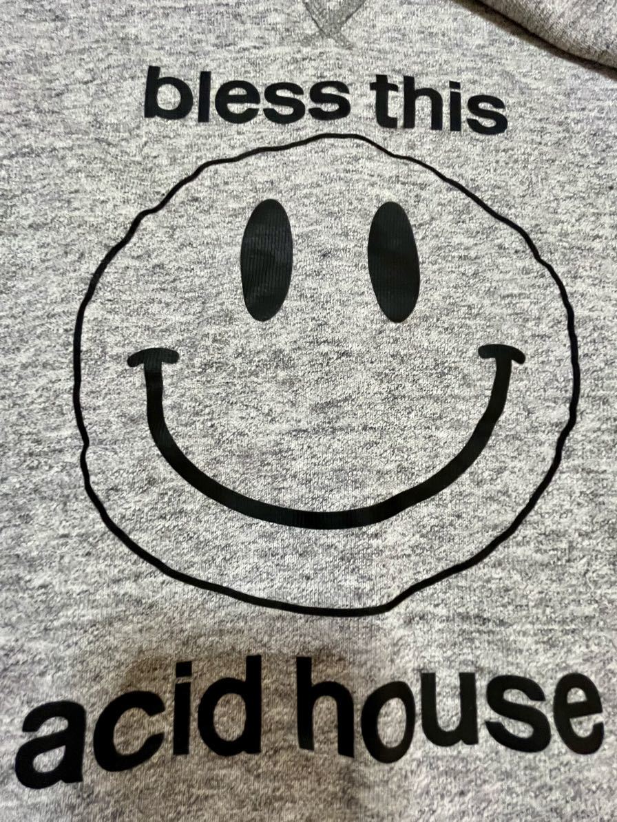 アシッド ハウス スウェット トレーナー S acid house スマイル ニコちゃんマーク ハウスミュージック好きな方 パーカー ラリーレバンの画像2