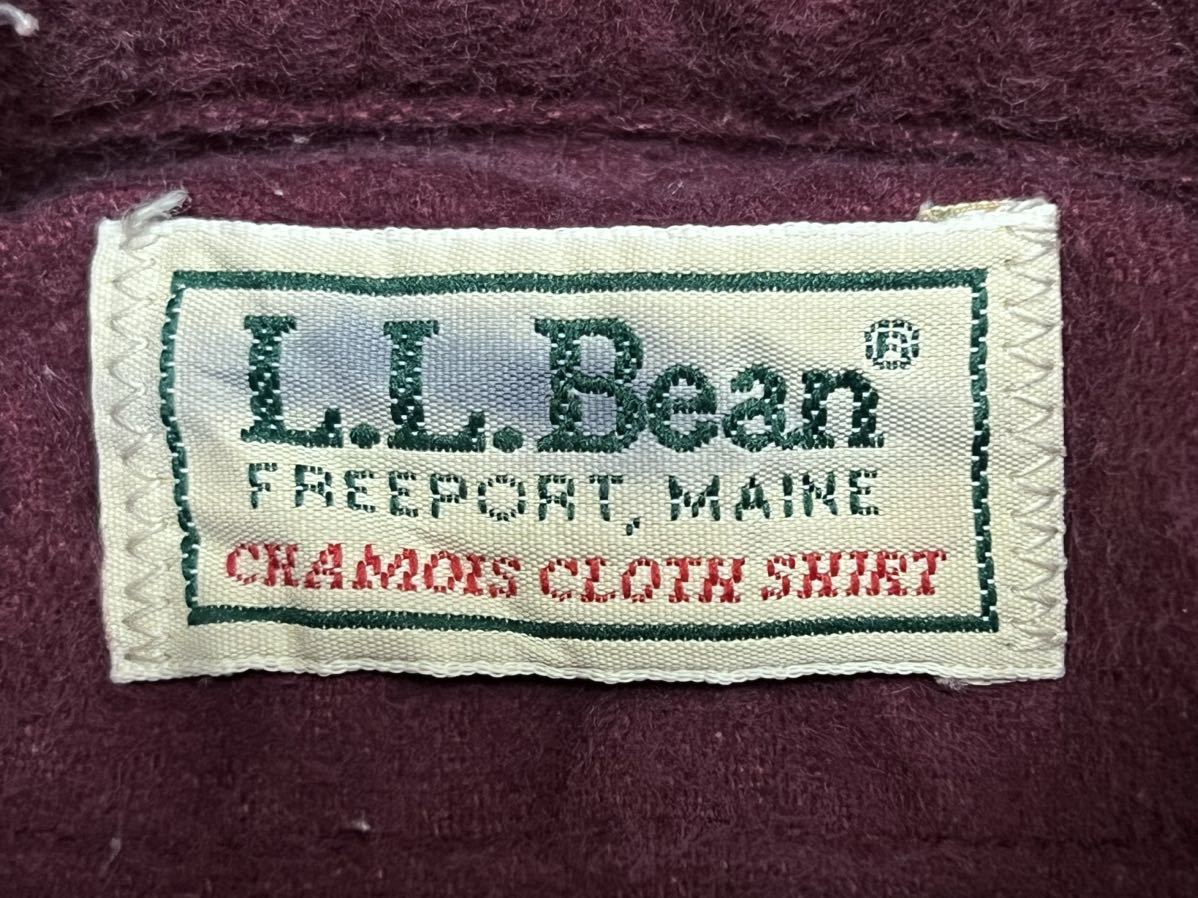 USA古着 80's〜90's L.L.Bean フランネルシャツ CHAMOIS CLOTH SHIRT made in U.S.A アメリカ古着 vintage shirt 長袖シャツ　plywood04_画像7