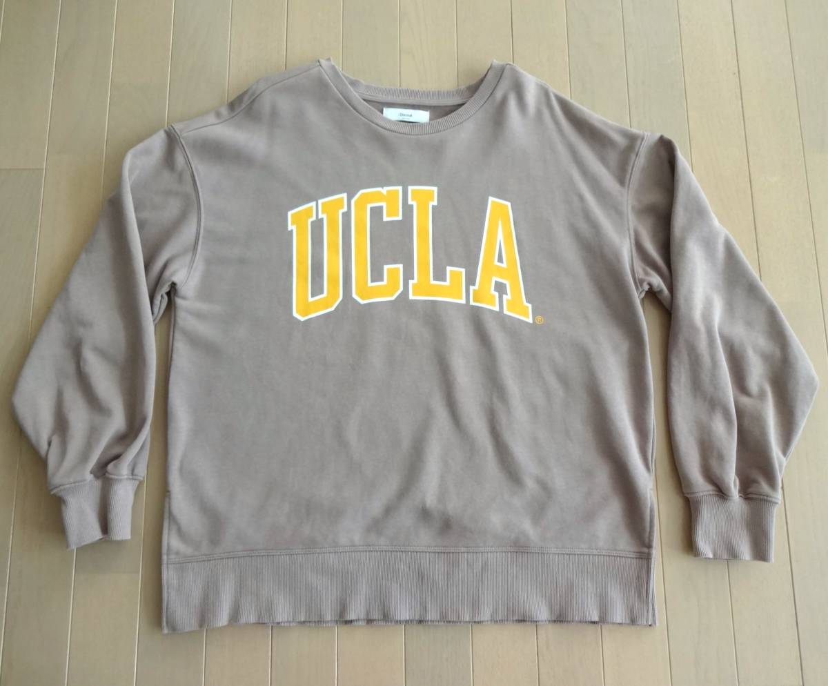 送料520円■好配色 UCLA 正規ライセンス カレッジロゴ スウェットトレーナー 茶 黄■アメカジ 古着 University of California Los Angeles_画像3