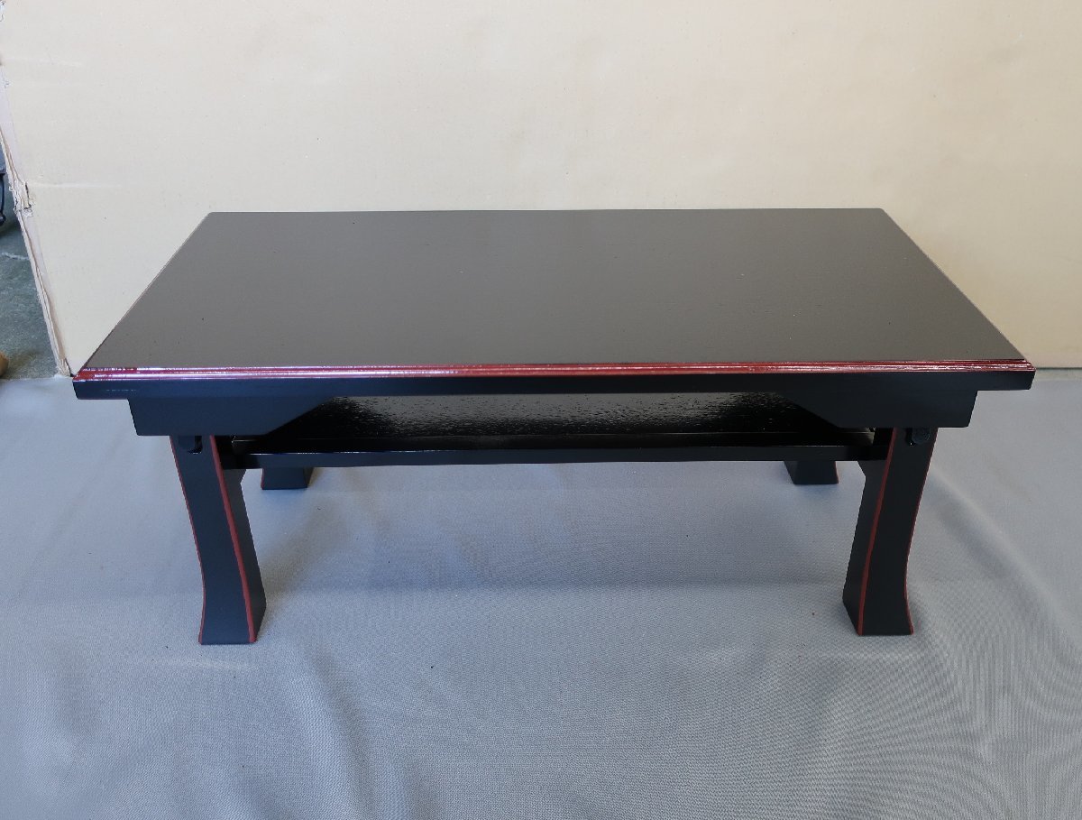 [ warehouse adjustment goods ] two month . desk 2 shaku black color surface . folding type new two month . desk K-442