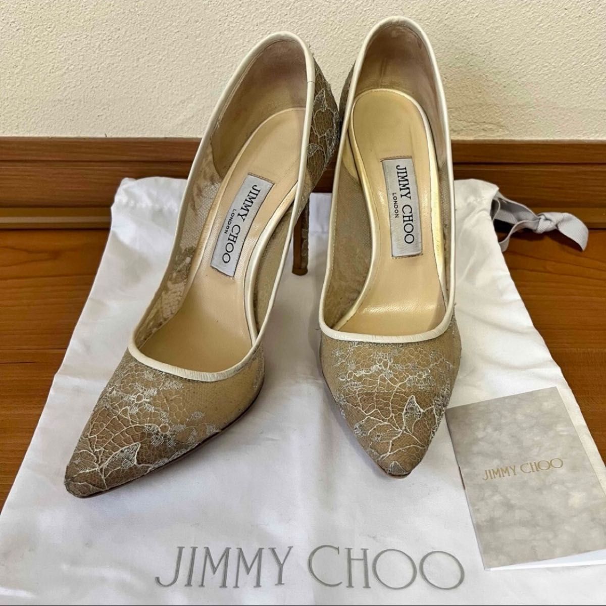 【美品】サイズ36.5(23.5-24.0cm程度)*ジミーチュウ*レースパンプス*ハイヒール*JIMMY CHOO*サンダル