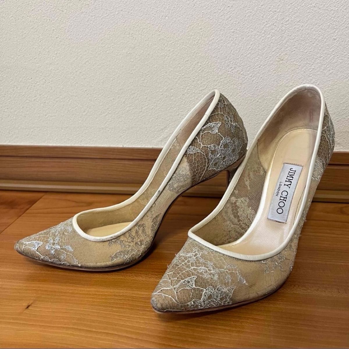 【美品】サイズ36.5(23.5-24.0cm程度)*ジミーチュウ*レースパンプス*ハイヒール*JIMMY CHOO*サンダル