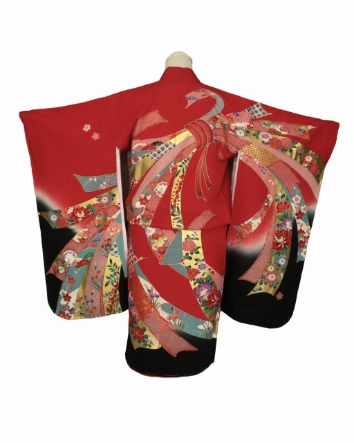  натуральный шелк 4 . кимоно J0908-03 бесплатная доставка 7 лет для кимоно 7 лет для праздник надеты 753 для кимоно красный цвет земля ... глаз. рисунок. кимоно 