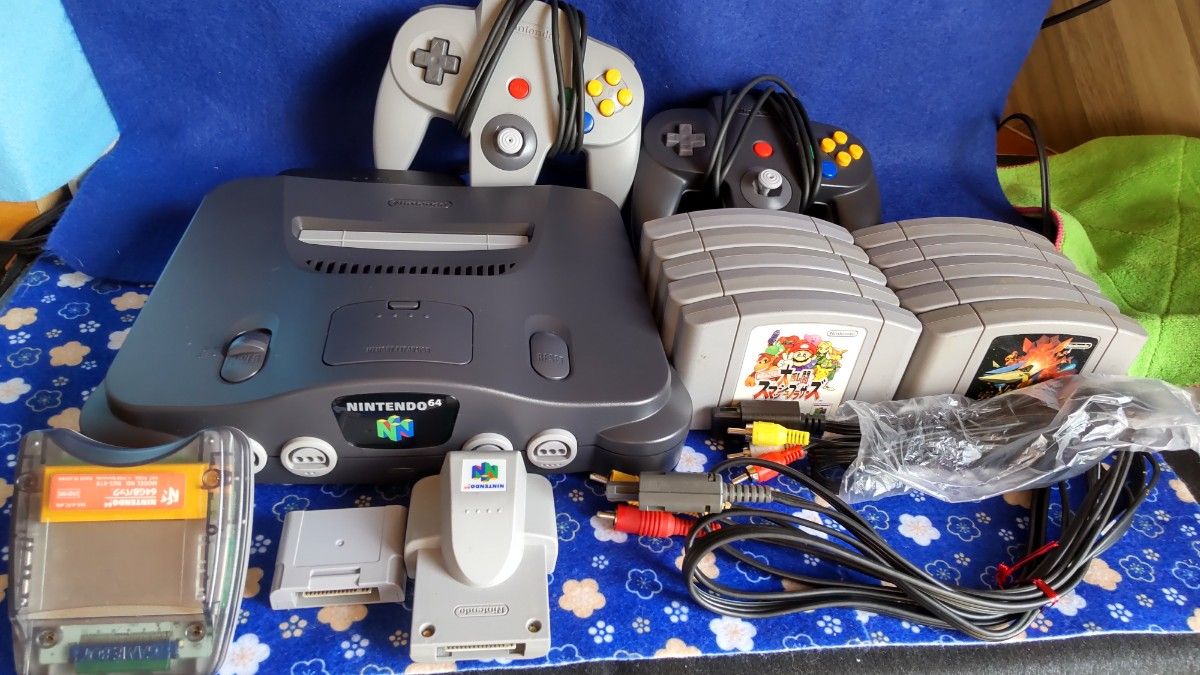 ≪NT64≫NINTENDO64本体 クリアブルー(拡張パック付)一式-