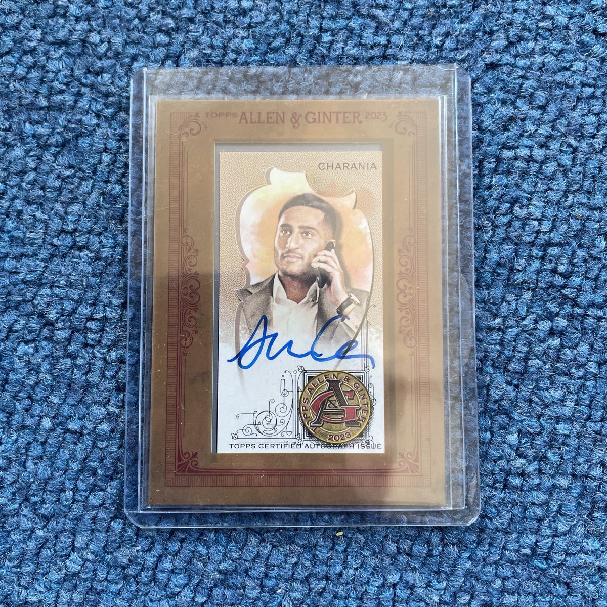 【直筆サインカード】Shams Charania 2023 Topps Allen&Ginter Baseball Framed Mini Autograph auto NBA_画像1