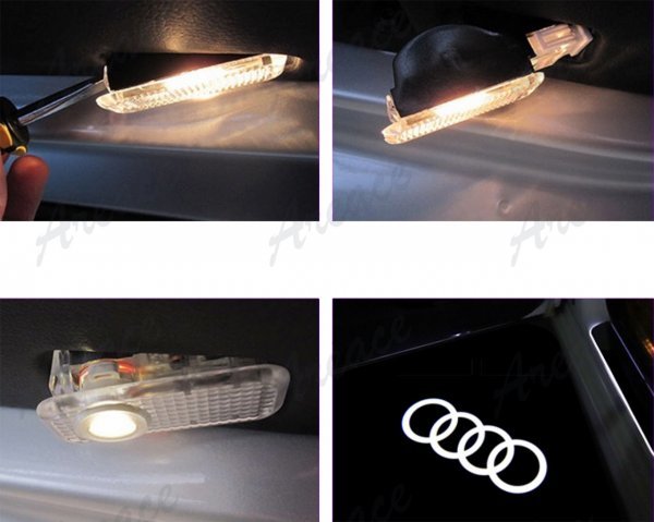 【限定入荷】 Audi Sport ガラスレンズ搭載 アウディ カーテシ ウェルカム ライト LED ドアランプ 純正交換タイプ 左右2個セット FRI_画像4