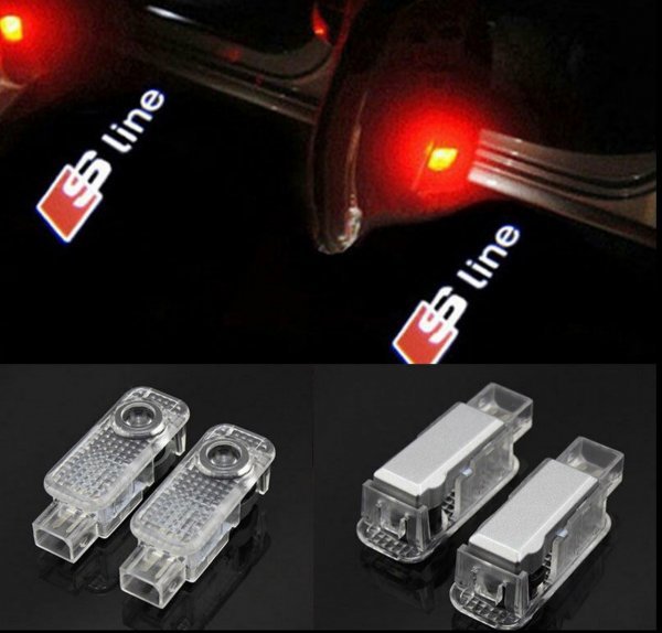 【限定入荷】 Audi S-Line ガラスレンズ搭載 カーテシ ウェルカム ライト LED ドアランプ 純正交換タイプ 左右2個セット WED_画像7