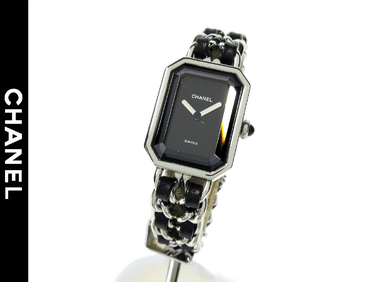 【シャネル】H0451 プルミエール レクタンギュラー ブラック レディース クォーツ 腕時計 QZ Mサイズ トータルサービス済(2023年3月)A115