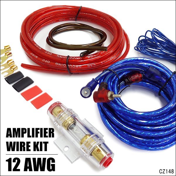 アンプケーブルキット 12ゲージ 12AWG ハイパワー アンプ 配線キット オーディオ接続/19_画像1