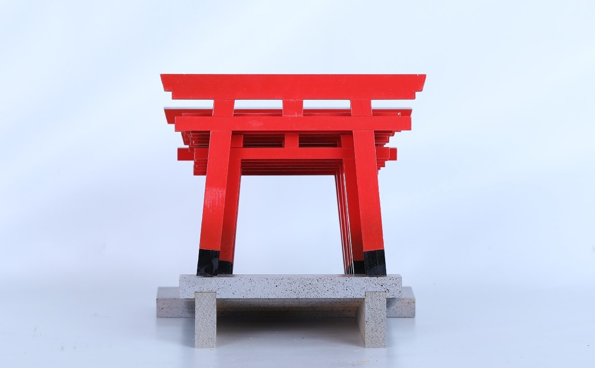 お札立て 伏見稲荷 朱の鳥居八門 ~美しく祀る~ 神棚 神具 岐阜桧