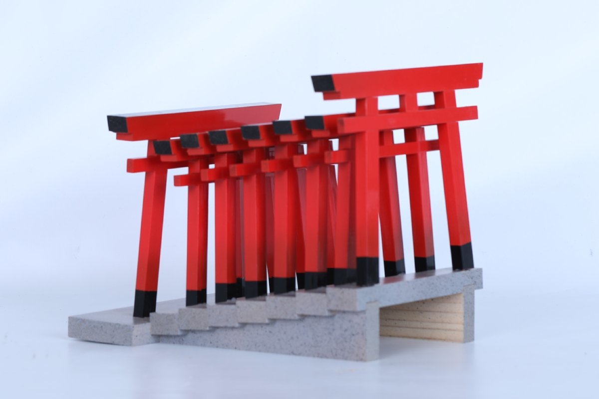 お札立て 伏見稲荷 朱の鳥居八門 ~美しく祀る~ 神棚 神具 岐阜桧