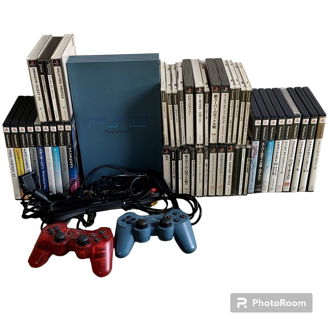 PlayStation2本体 + ソフト45本セット ＋ メモリーカード12枚