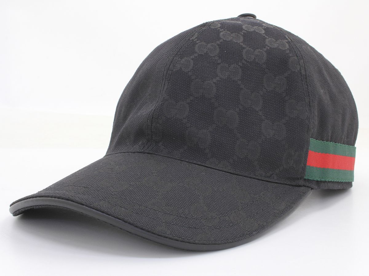 魅力的な 美品☆GUCCI GGキャンバス 約59㎝)☆200035.202291 黒☆L