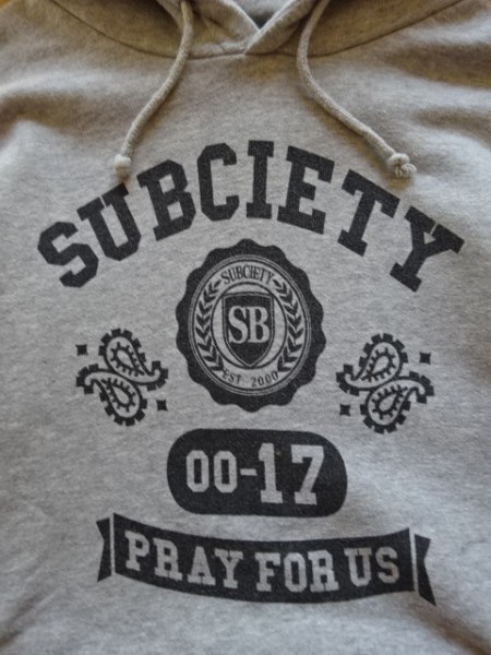 【SUBCIETY】スウェットパーカー グレー SIZE:LARGE (サブサエティ)_画像6