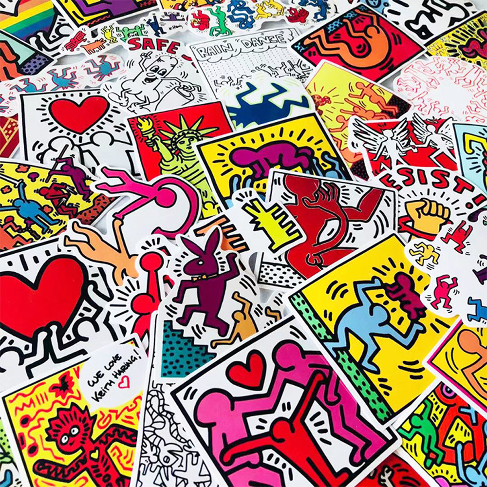 ★SALE★ キースヘリング ステッカー 45枚セット Keith Haring PVC 防水 ポップアート 芸術 Moma_画像4