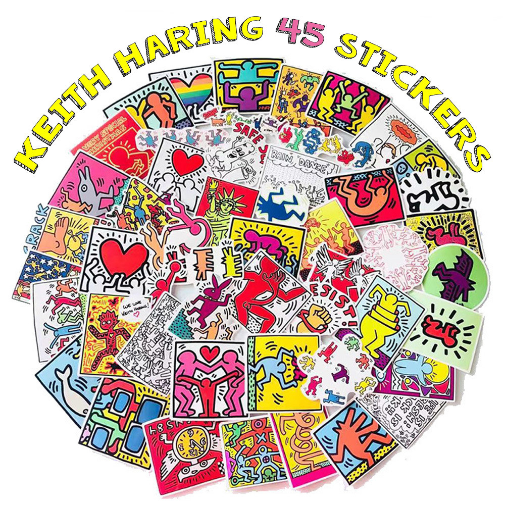 ★SALE★ キースヘリング ステッカー 45枚セット Keith Haring PVC 防水 ポップアート 芸術 Moma_画像1