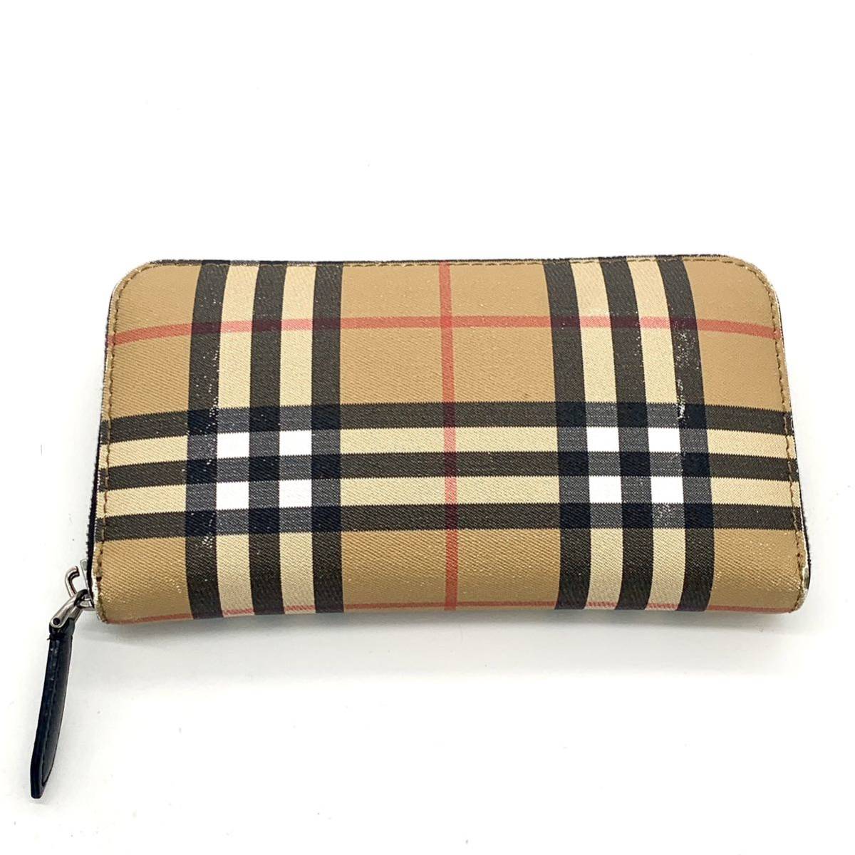 返品?交換対象商品】 Burberry メガチェック ラウンドファスナー 長